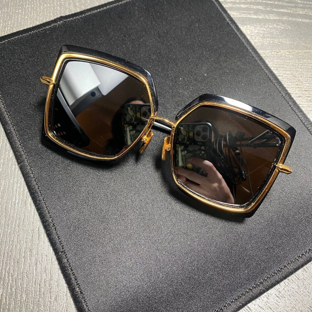 Dita Narcissus Sunglasses in Black - Yellow Gold SKU: DTS503-58-01-Z